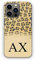 Personalised Initials Phone Case For Apple iPhones, 16, 15, 14,13, 12, 11, Pro Max, Mini, XR, SE Black Monogram, Initials on Yellow Leopard Print Hard Phone Cover