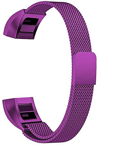 By Qubix - Kompatibel mit Fitbit Alta HR Milanese Armband - Größe: Small - Lila - Kompatibles Fitbit Armband, Small, Edelstahl
