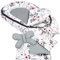PaLulli Babynest 4-TLG Set 95x55 cm | Babyausstattung mit Matratze & Kuscheldecke | 100% Baumwolle, hypoallergen | Babybett Nestchen für Neugeborene 0-8 Monate (Traumfänger Grau)