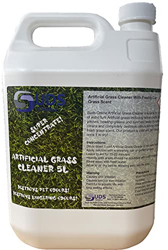SUD-ONLINE Artificial Grass Cleaner and Disinfectant - 5 Litre Super Concentrate: Makes 15 Litres - Perfect for Homes with Dogs. Cleans, Deodorises and Leaves a Fresh Cut Grass Fragrance