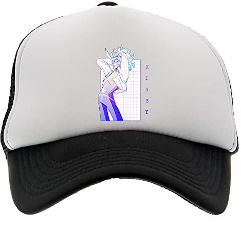 Enigmae Kirby Anime Boy Baseball Kappe Hut Kinder Jungen Mädchen Schaum Vorne Mesh Zurück Schwarz Cap Foam Front Mesh Back
