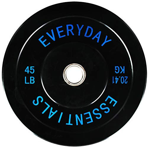Fitvids Farbkodierte olympische Hantelscheibe mit Stahlnabe, Einzelstück, schwarz