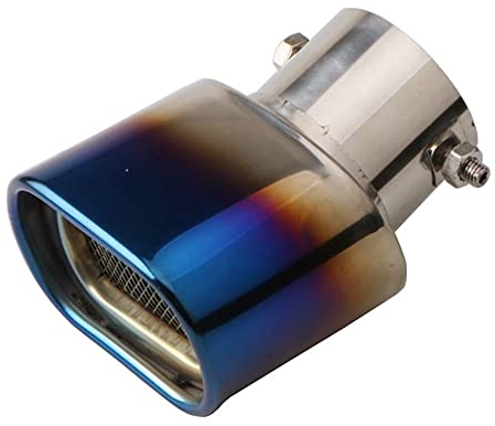 Asudaro 63mm Auspuffspitzen Schalldämpfer Edelstahl Auspuff Endrohr Universal Auto Auspuff Endrohr Auspuffblenden Quadratische Röhre Auspuff Auspuffblende Endrohr Spitze Auto Modifikation,Blau