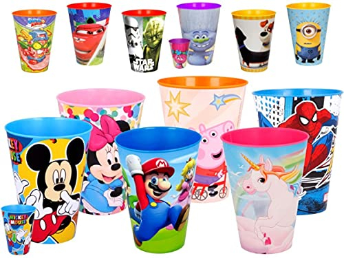 Lote de 15 Vasos Rígidos Infantiles DecorativosDisney Surtidos. Vajillas y Cuberterías. Juguetes y Regalos Baratos para Fiestas de Cumpleaños, Bodas, Bautizos, Comuniones y Eventos. DC (SURTIDOS)