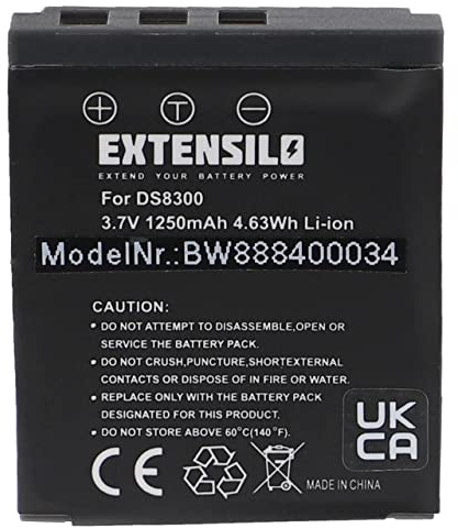 EXTENSILO Akku kompatibel mit Medion Traveler DC-8300, DC-8600, DC-8500, DC-X5, DC-XZ6 Kamera (1250mAh, 3,7V, Li-Ion)