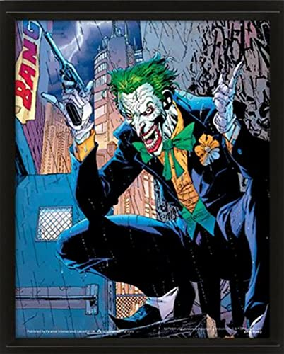 Pyramid Europe Batman The Joker 3D Lentikular Poster (Bang Design) 25cm x 20cm x 1.5cm im Rahmen schwarz - Offizielles Lizenzprodukt