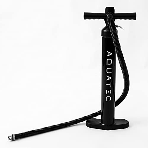 AQUATEC Pompe Ad Aria A Doppia & Tripla Azione - Pompa A Mano per Paddle Board Gonfiabili | Pompa Ad Aria con Manometro | Pompa per Sport Acquatici | SUP & Kayak (A Doppia Azione)