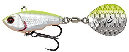 Savage Gear Fat Tail Spin sinkend - Jig Spinner, Größe: 5.5cm, Gewicht: 9g, Farbe: Lemon Back Flash, 1 Stück