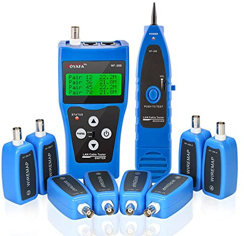 NOYAFA Cable Tracer, Network Cable Tester Wire Tracker with 8 Far-End Jacks for Test Ethernet LAN Network Cat5 Cat6 Phone Wire Coaxial Cable