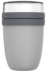 Mepal Lunch Pot Ellipse – Cool Grey – 500 ml pratico contenitore termico per alimenti per yogurt, bicchiere per yogurt – mantiene il cibo caldo o fresco a lungo, in polipropilene, 500 + 200 ml