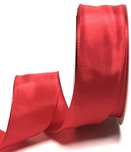 s.dekoda Schleifenband 25m x 40mm Rot Drahtband Geschenkband Dekoband [2120]
