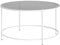 VASAGLE Runder Couchtisch, Wohnzimmertisch mit Stahlgestell, Salontisch, Beistelltisch, perlweiß-schiefergrau LGT021W01