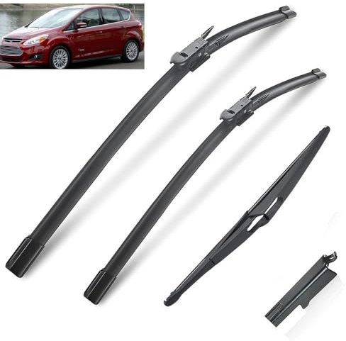 Scheibenwischer vorne und hinten, kompatibel mit Ford C-Max und Grand C-Max MK2 2010–2023, Windschutzscheibe, Windschutzscheibe, Fenster, 28 Zoll, 26 Zoll, 12 Zoll