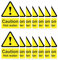 RDLCAR Caution Hot Water Stickers Pack of 14 Durable Kitchen Safety Warning Labels Self Adhesive Vinyl Compact Portrait 60mm x 90mm