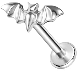 ZS ASTM F136 Titan 16G 8mm Piercing Schmuck für Knorpel Conch Tragus Helix Lippe Labret Ohr – Hypoallergen Innengewinde Flache Rücken Ohrringe Ohrstecker (#12)