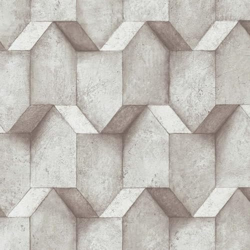 BRICOFLOR Tapete in Betonoptik hellgrau beige ideal für Büro und Schlafzimmer Moderne Vliestapete mit Beton Muster in 3D Optik