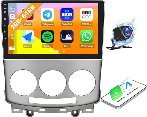 2G+64G CAMECHO Android 13 Autoradio für Mazda 5 2007-2010 mit Navi Carplay Android Auto,Doppel Din Autoradio mit 9 Zoll Bildschirm RDS/FM Bluetooth und USB+Rückfahrkamera