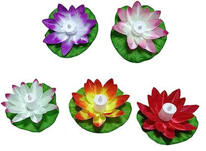 Ciieeo 5 Piezas decoraciones la piscina home decor decoração casa artificiales para decoraciones flotantes para piscinas faroles decorativos agua dirigió accesorios