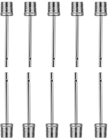 Prasacco 10 Stück Ballpumpe Nadeln, Edelstahl Luftpumpennadeln Ballpumpen Aufblasnadel Ball Pumpe Nadel Ersatznadeln Ventil Nadel für Fußball, Basketball, Volleyball, Rugbybälle, Sportbällen (Silber)