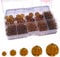 Gocelyn 470+ PCS Round Crystal Glass Beads for DIY Craft Projects (Brown), Glass Spacer Loose Beads for Crafts Charms Pendants Presents 4/6/8/10/12mm