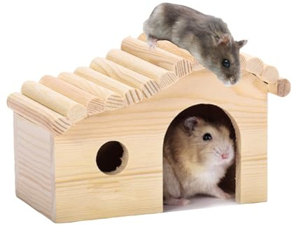 Sonhomay Hamsterbogen Haus Kleintier Holzhaus Hamster Versteck Hütte Hamsterkäfig Zubehör für kleine Haustiere