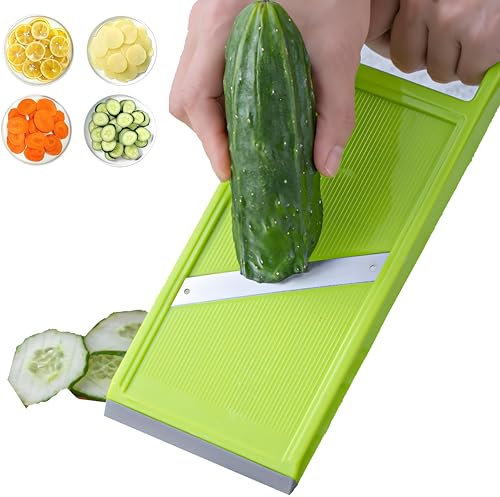 Manual Mandoline Slicer - Portable Potato Chip Maker, Vegetable Chopper for Onions, Carrots