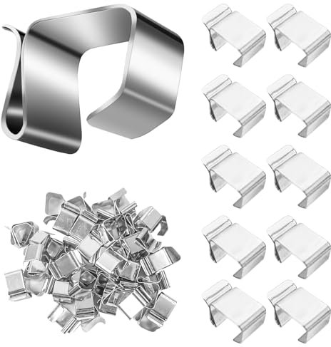 Hevysuo 50 Stück Dachrinnenhaken für Lichter,Weihnachtslicht Clips,Manganstahl Licht Haken Clip für Outdoor,Küche,Garten 0,74 x 0,59 Zoll