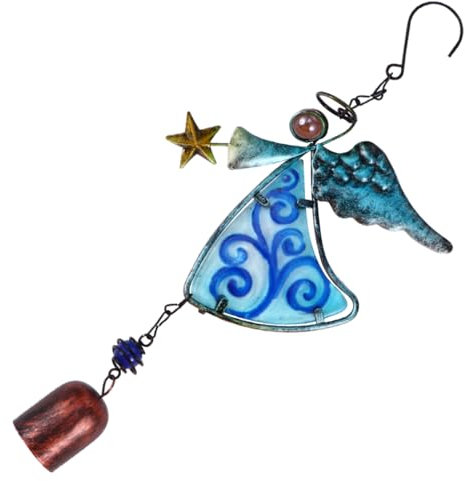 BESPORTBLE 3 STK Windspiele für den Garten Angel engelsflüGel sabberlack hochstihl Blea chinesisches solar Leuchtturm licht weihnachtsdeko Windspiele Glasanhänger Windröhren Eisen Blue