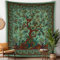 Craft Trade Grün Baum Wandteppich Indische Wandtuch Tapestry Wandbehang Boho Wandteppiche für Heimdeko Wohnzimmer und Schlafzimmer - 137 x 213 cm