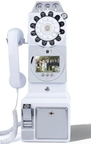 RetroVox Video & Audio Guest Book Wedding Phone Guestbook Creative Easy to Use & Fun Engagements Anniversaries Baby Showers Graduation (B White)