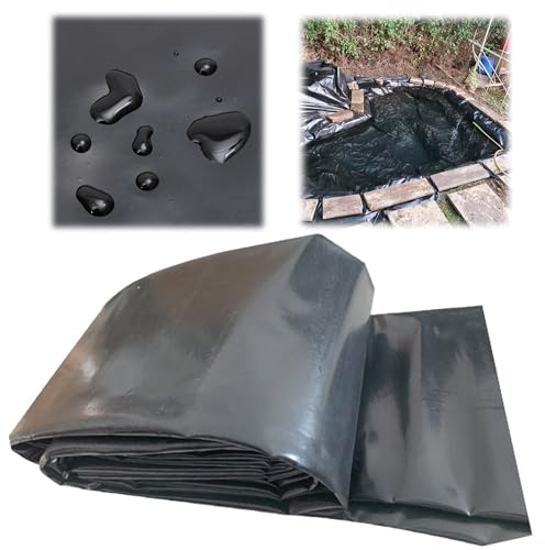 Schwarze flexible Teichfolie für große Gärten und Fischteiche, 8 x 10 m, wasserdichte Membran für Wasserspiele im Freien, ideal für Springbrunnen, Bäche und Wasserfälle.