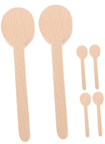 JEWEDECO 6pcs Versatile Kitchen Art Craft Wooden Spoon Blanks for DIY Spoons Cooking Utensils