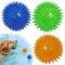 EuAcesry Balle pour Chien, 3 Pcs Squeaky Dog Ball Toys 6.5 cm, Balles pour Chiens Indestructible, Ballon Rebondissante Spiky pour Chiens de Petite et Moyenne Taille