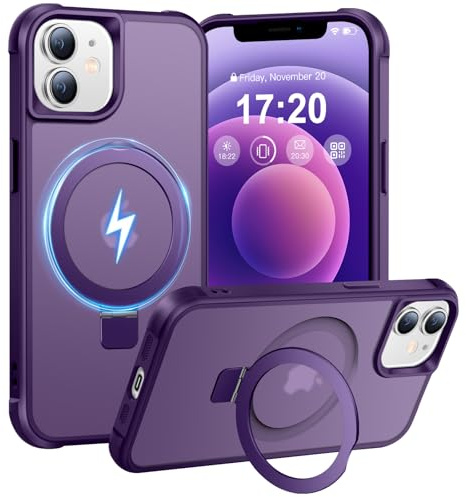 BENTIACC Hülle für iPhone 12/12 Pro mit Magnet Ständer, Violett | 120° Öffnungsbereich, Mil-Grade Drop Shockproof, Kratzfeste Fingerabdruck Rutschfest Handyhülle, Die Hände frei habe