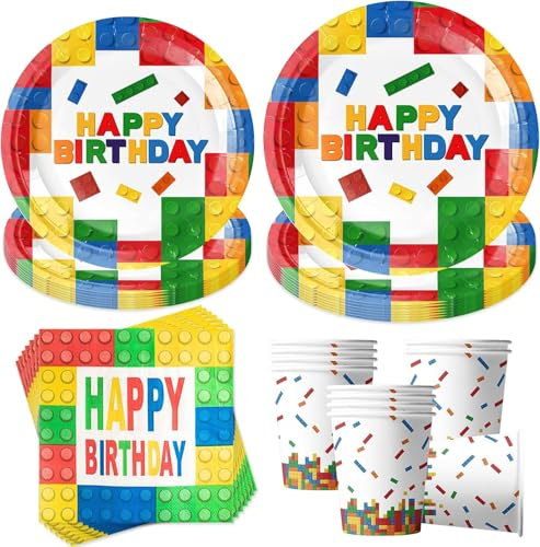 Partygeschirr Set,50 Stück Kindergeburtstag Geschirr Set,Partygeschirr Kindergeburtstag,Partygeschirr Geburtstag,Geburtstag Deko,Mit Teller Becher Servietten,Party Geschirr für 10 Gäste