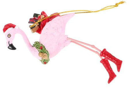 Cabilock Flamingo-weihnachtsbaumkugel aus Kunstharz Hängender Flamingo-anhänger für Weihnachtsdeko Dekoratives Anhängedesign für Festliche Jahreszeit