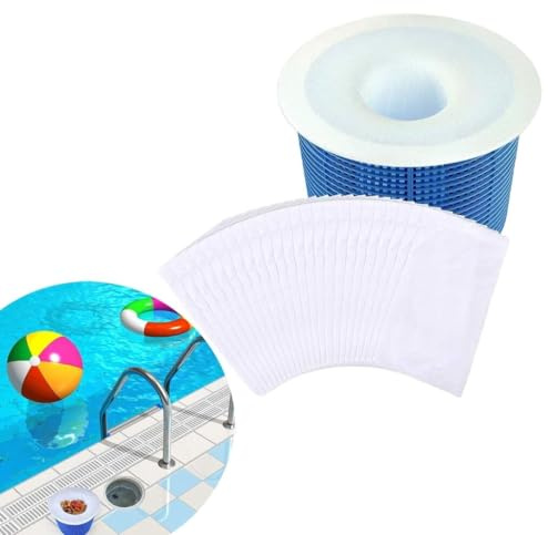 Myluatye Calcetines Skimmer Piscina,Skimmer Piscina,20 PCS Pool Skimmer Socks,Reutilizable Súper Elástico,para Limpia los desechos y Las Hojas