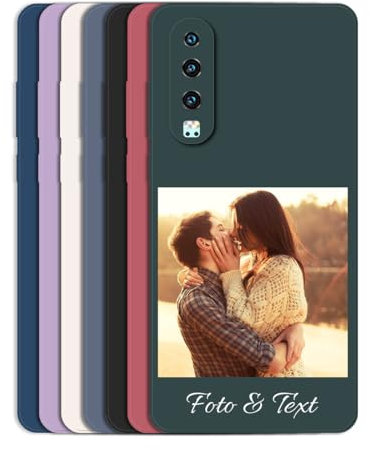 Sunrive Coque personnalisée Compatible avec Huawei P30,avec Votre Propre Image, Photo,Texte, DIY Silicone Étui Housse Protecteur Souple Gel Mat Étui Back Case + 1x Universelle Cordon