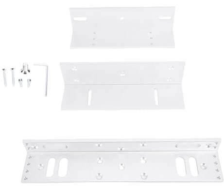 Z and L Bracket Kit for 280kg Electromagnetic Lock, Heavy Duty Aluminum Holding Force Electromagnet Lock Bracket Electric Magnetic Door Lock Bracket for Access Control Door System