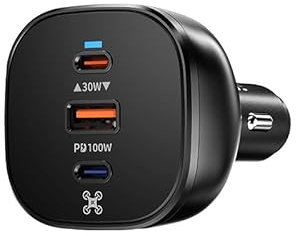 LKTOP 130W Drone Car Charger for DJI/Potensic/Holy Stone/Skyrover, 3-Port USB-C/USB-A Power Adapter for DJI Mini/Air/Mavic 4 Pro/Mavic 3/Avata/Flip/Neo Series, Charging Hub (Extension Cord Included)