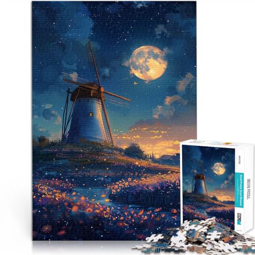 1000 Piece Jigsaw Puzzles for teenagers Jigsaw Windmill Anime Landscape Analyse und Logik Geburtstagsgeschenk52x38cm