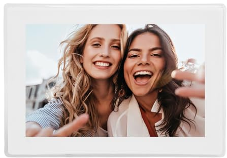 Plyisty 1280x800 LED -Touchscreme Digitales Fotorahmen, 10.1in WiFi App Remote Electronic Album mit Schwerkraftsensor, Mehrfachformate Support (EU-Stecker)