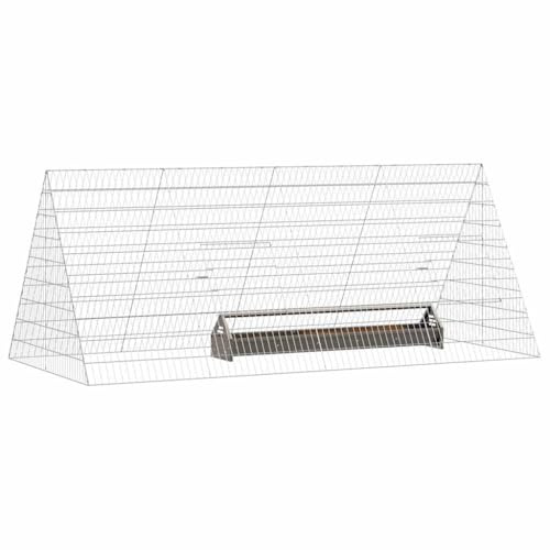 vidaXL Hühnerkäfig Silber 215 x 100 x 85 cm Verzinkter Stahl, Hühnerstall für Garten und Terrasse, robuster Stahlkäfig, wetterfest, sicherer Lebensraum für Geflügel