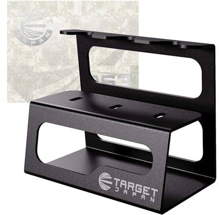 Target Japan Dart Stand | 3 Darts Display, DS3 01 Metal Stand for Steel or Soft Tip Darts Matte Black Finish