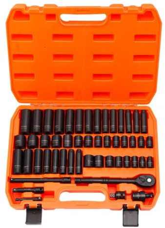 F Fityle Socket Wrench Assembly Compact Socket Set Ratchet Wrench Kit Universal Joint Extension Adapter Steel with Hard Case Suitable for Roadside Repair Apartment Maintenance Workshop Storage