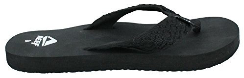 Reef Leather Smoothy, Infradito Uomo, Nero, 37.5 EU