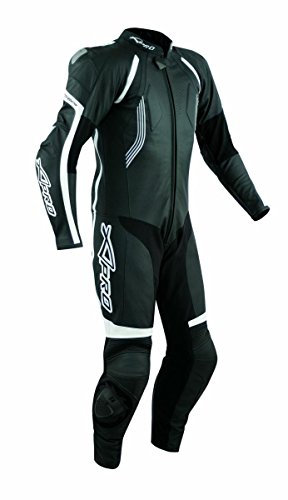 Lederkombi Lederanzug Motorrad Sport CE Protektoren Rindsleder Suit Schwarz 54