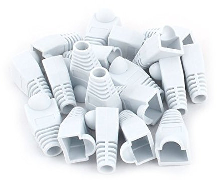 YIOVVOM Soft Plastic Ethernet RJ45 Cable Connector Boots Cover Strain Relief Boots CAT5 CAT5E CAT6 CAT6E 100PCS(White)