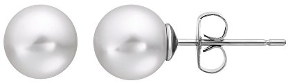 Heideman Ohrringe Damen Perlohrstecker aus Edelstahl silber farbend poliert Ohrstecker für Frauen mit Perle rund 8mm