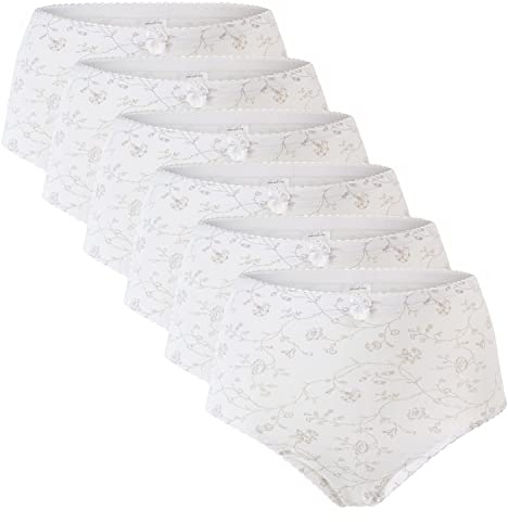 Celodoro Damen Taillenslip (6er Pack) Microfaser-Slip mit Blümchen-Muster